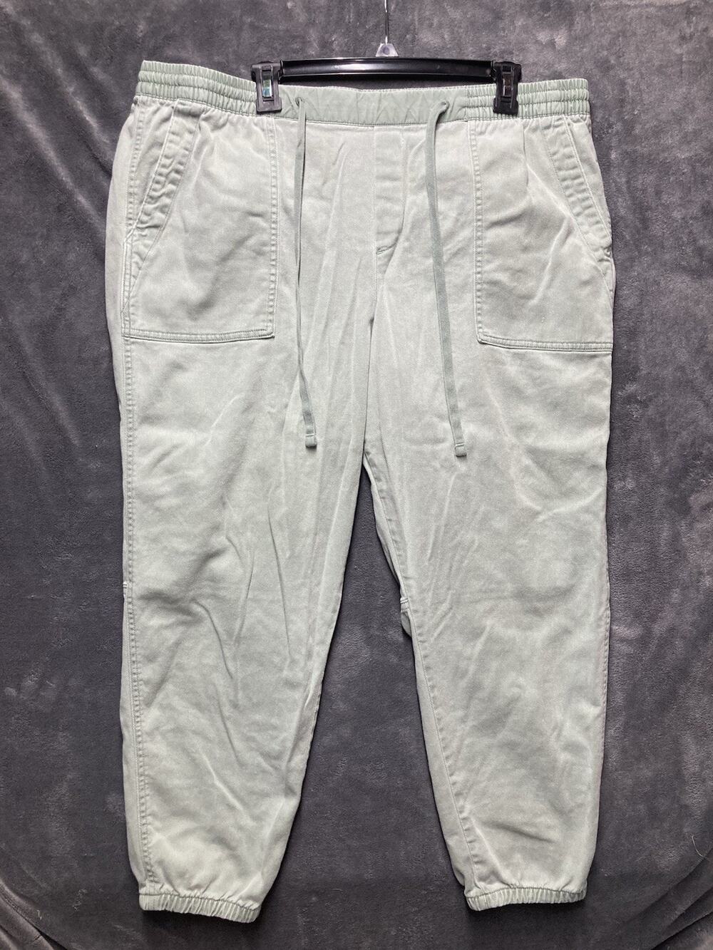 Gap Utility Jogger Pants Elastic Waist Drawstring Women's Sage Green XL Granola